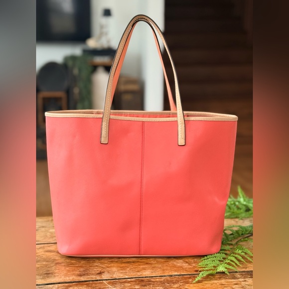 COACH Park Metro B4 Coral Leather Tote Handbag 24341 - Picture 5 of 16